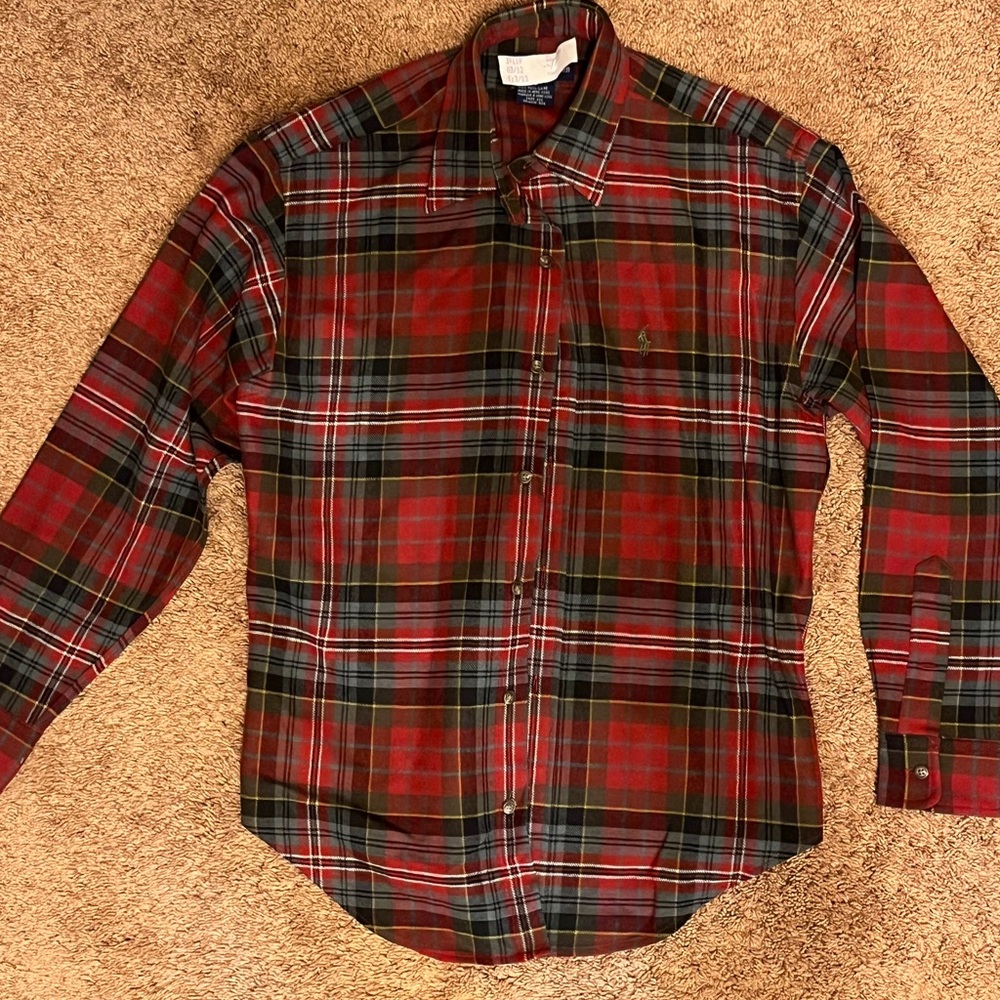 Ralph Lauren Red Plaid Button Down Shirt